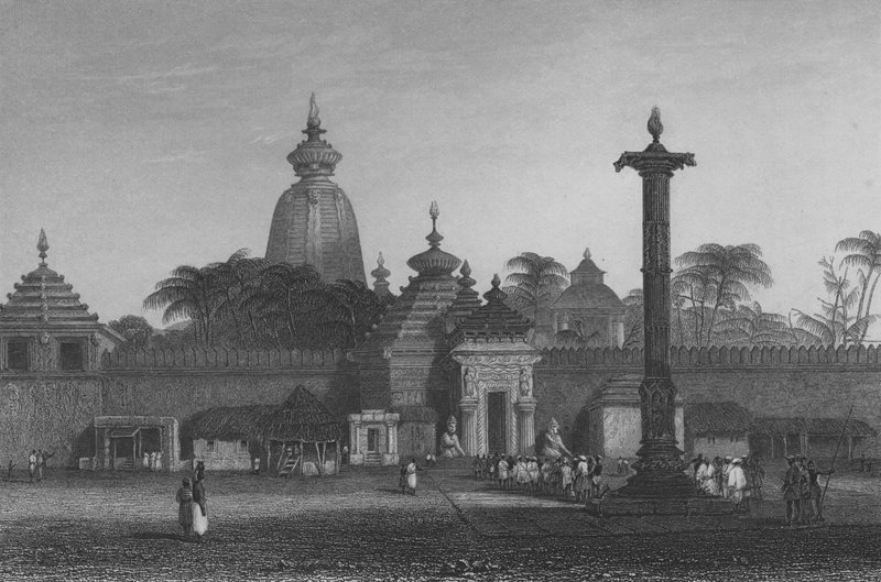 Tempel van Juggernaut (gravure) door Alfred Gomersal (after) Vickers