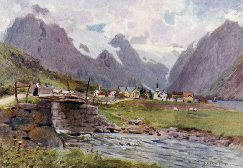 Fjaerland, Sognefjord door Alfred Heaton Cooper