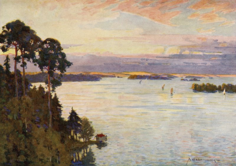 Eilanden in de Oostzee, nabij Stockholm door Alfred Heaton Cooper