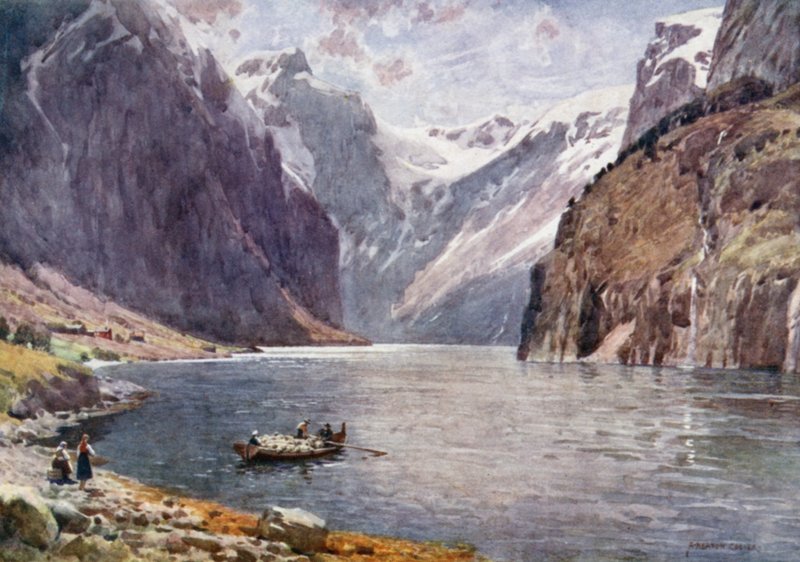 Naerofjord door Alfred Heaton Cooper