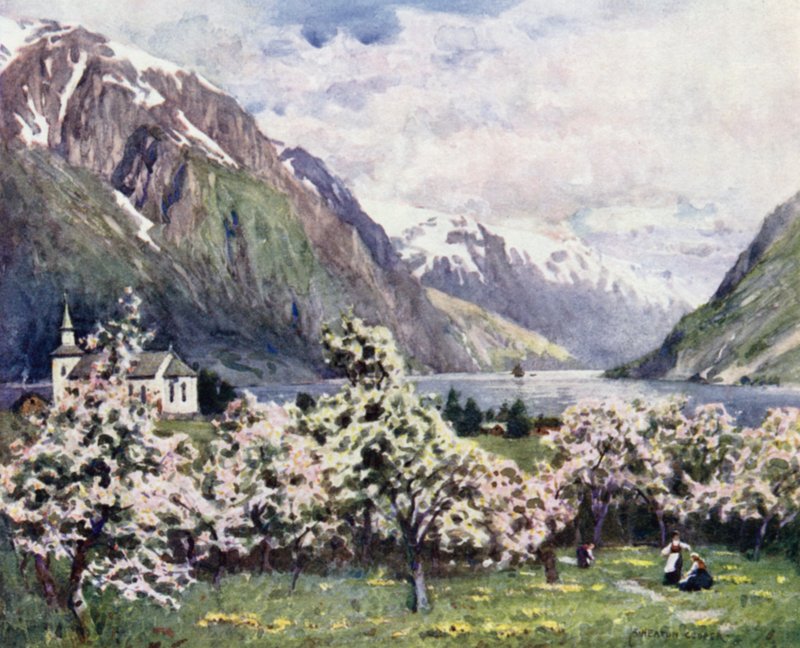 Oode, Hardangerfjord door Alfred Heaton Cooper