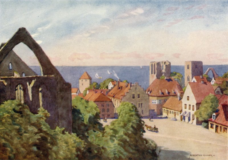 De stad Visby door Alfred Heaton Cooper