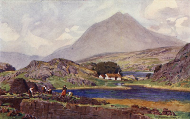 Turf Stekers, Connemara door Alfred Heaton Cooper