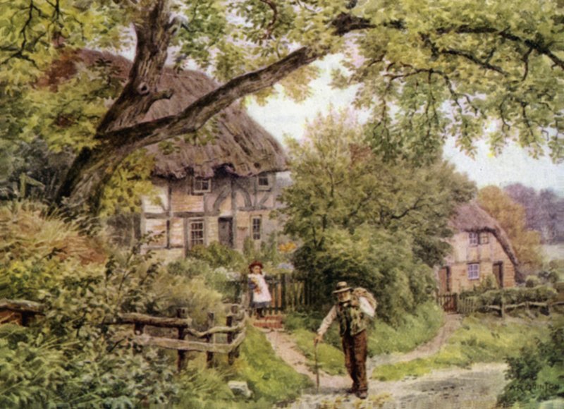 Een zijstraat in Houghton, Sussex door Alfred Robert Quinton