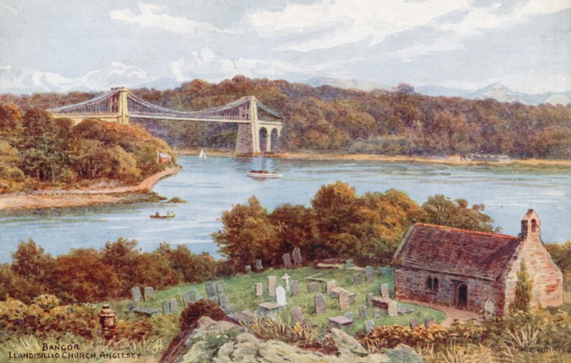 Bangor, Llandisillio Kerk, Anglesey door Alfred Robert Quinton