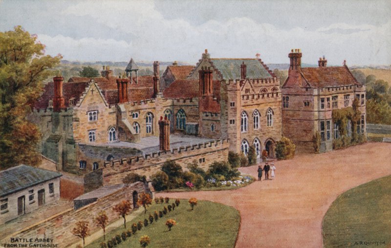 Battle Abbey, vanaf het poortgebouw door Alfred Robert Quinton
