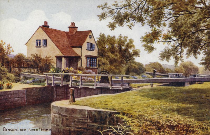 Benson Lock Rivier de Theems door Alfred Robert Quinton