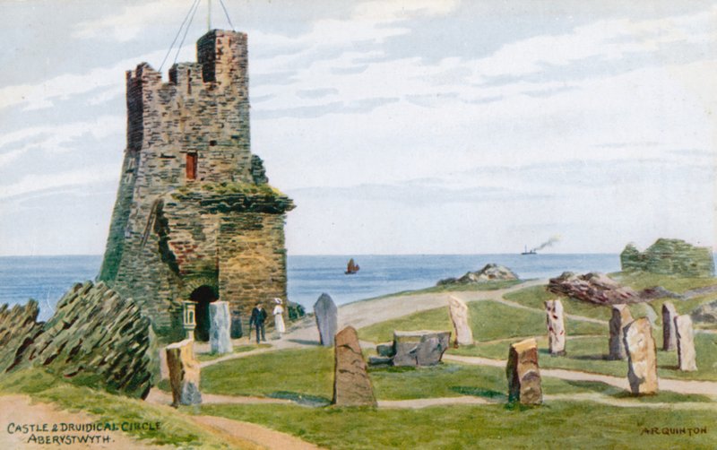 Kasteel en Druidische Cirkel, Aberystwyth door Alfred Robert Quinton