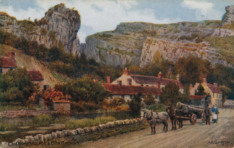 Cheddar Village en Lion Rock door Alfred Robert Quinton