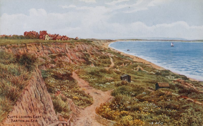 Kliffen, kijkend naar het oosten, Barton-on-Sea door Alfred Robert Quinton