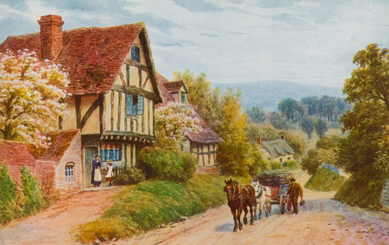 Cropthorne Hill bij Evesham door Alfred Robert Quinton