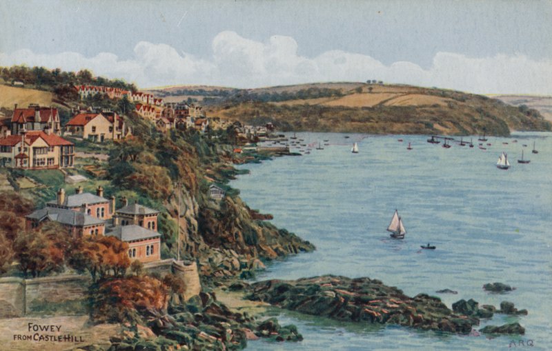 Fowey, vanaf Castle Hill door Alfred Robert Quinton