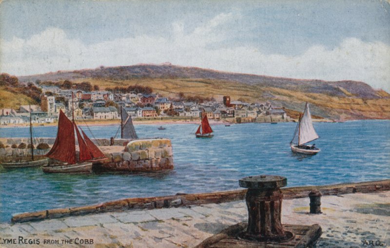 Lyme Regis vanaf de Cobb door Alfred Robert Quinton