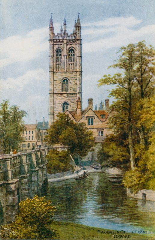 Magdalen College en Rivier, Oxford door Alfred Robert Quinton