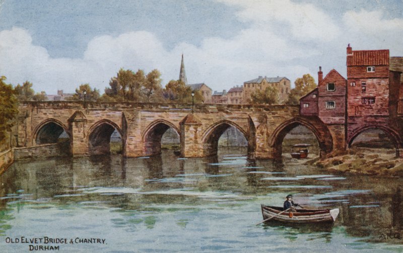 Oude Elvet-brug en Chantry, Durham door Alfred Robert Quinton