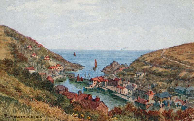 Polperro vanaf de Heuvel door Alfred Robert Quinton
