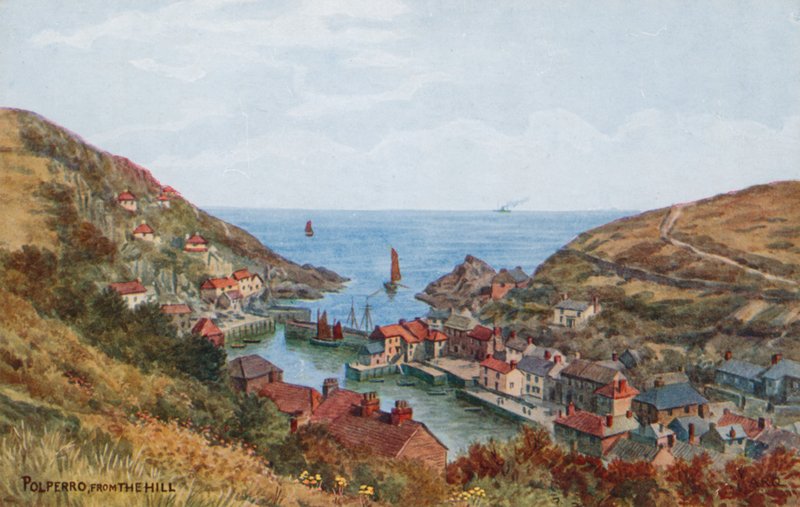 Polperro, vanaf de Heuvel door Alfred Robert Quinton