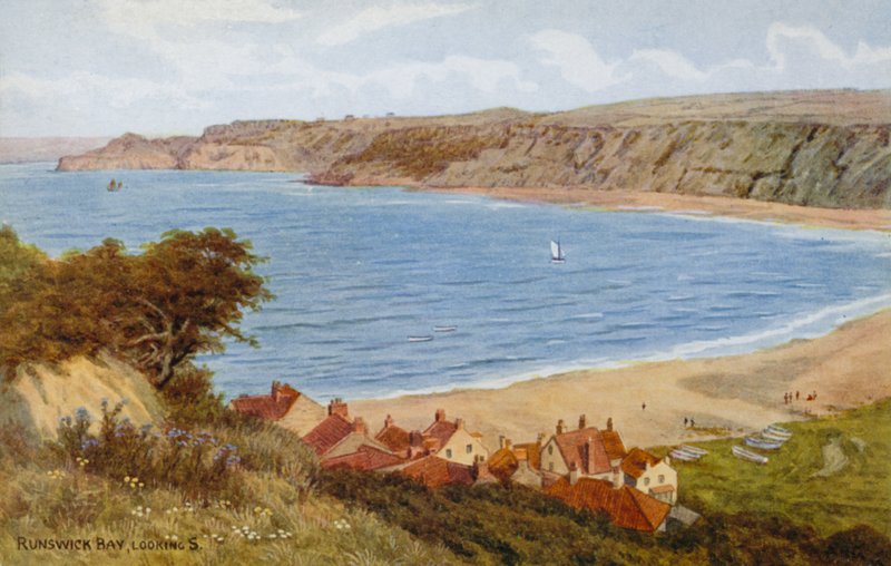Runswick Bay, kijkend naar het zuiden door Alfred Robert Quinton