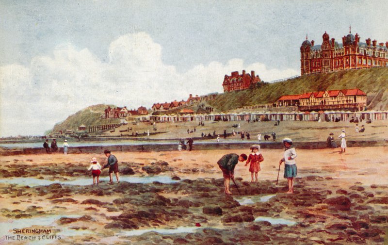 Sheringham, het strand en de kliffen door Alfred Robert Quinton