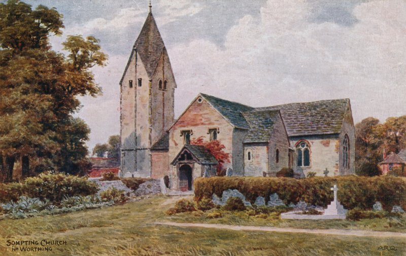 Sompting Kerk bij Worthing door Alfred Robert Quinton