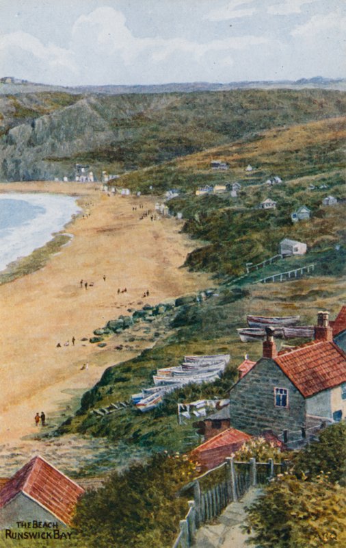Het strand, Runswick Bay door Alfred Robert Quinton