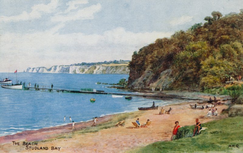 Het strand, Studland Bay door Alfred Robert Quinton
