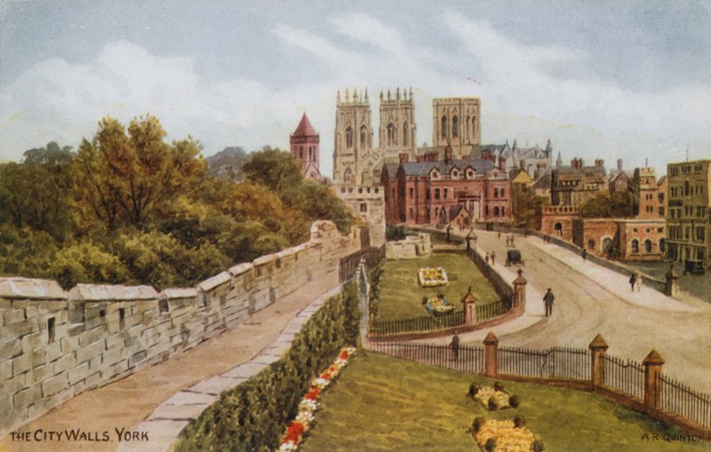 De stadsmuren, York door Alfred Robert Quinton