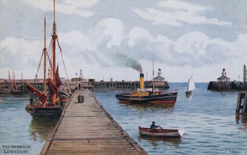 De haven, Lowestoft door Alfred Robert Quinton