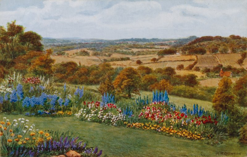 Uitzicht vanuit een Kentische tuin, Goudhurst door Alfred Robert Quinton