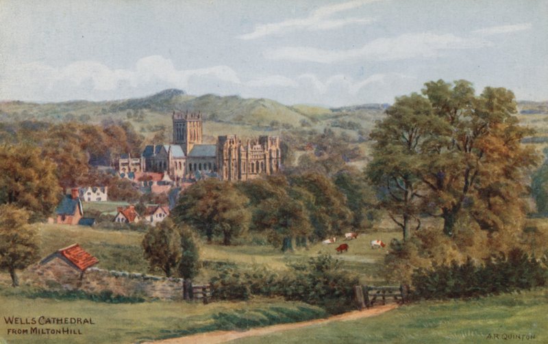 Wells Cathedral, vanaf Milton Hill door Alfred Robert Quinton