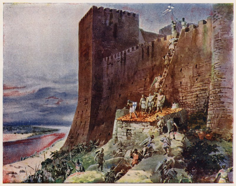 Inname van Santarem, Portugal door Alfredo Roque Gameiro
