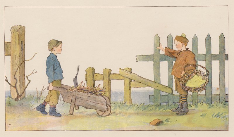 Op eigen rekening (kleur litho) door Alice Maud Beddington