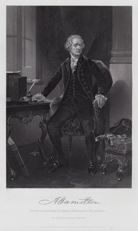 Alexander Hamilton (gravure) door Alonzo (after) Chappel
