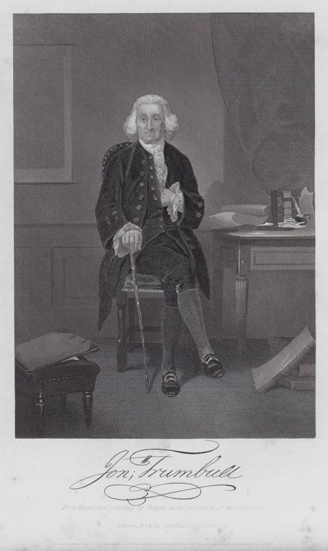 Jonathan Trumbull (gravure) door Alonzo (after) Chappel