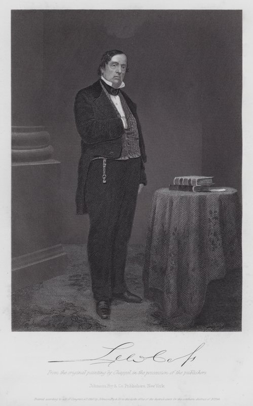 Lewis Cass (gravure) door Alonzo (after) Chappel