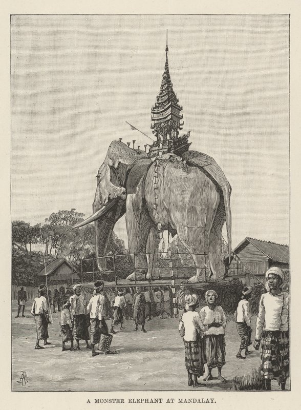 Een Monsterolifant in Mandalay door Amedee Forestier