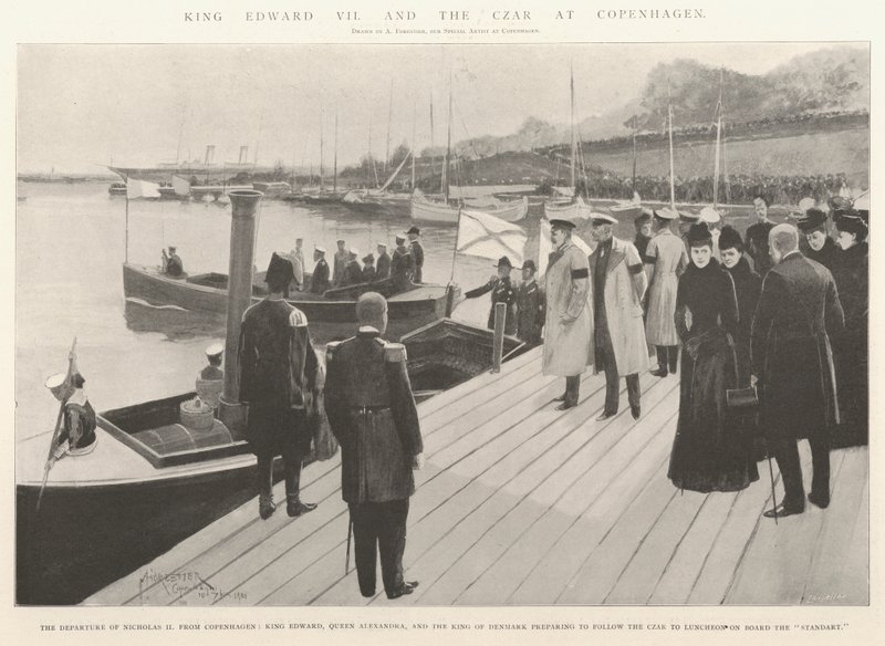 Koning Edward VII en de Tsaar in Kopenhagen door Amedee Forestier