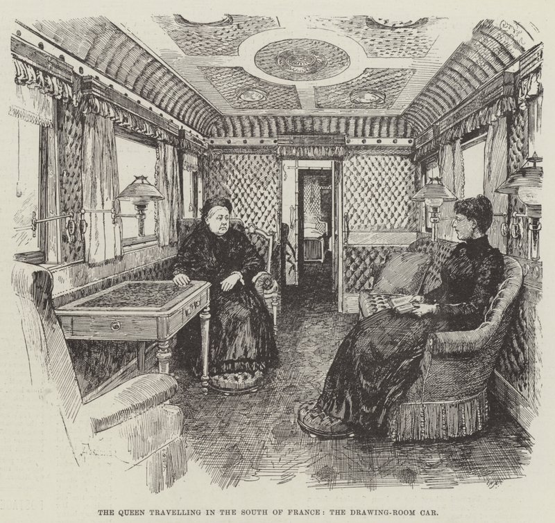 De Koningin Reist in het Zuiden van Frankrijk, de Salonwagen door Amedee Forestier