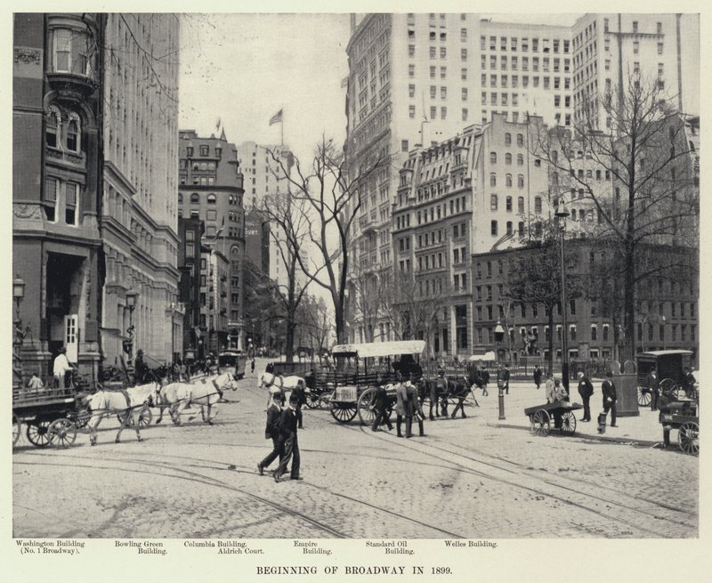 Begin van Broadway in 1899 door American Photographer