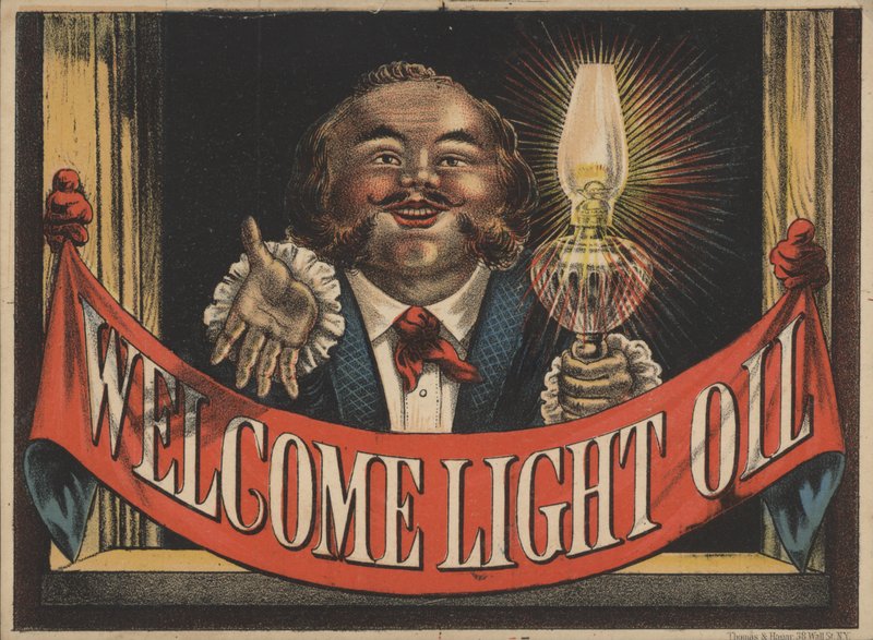 Advertentie voor Welcome Light Oil door American School