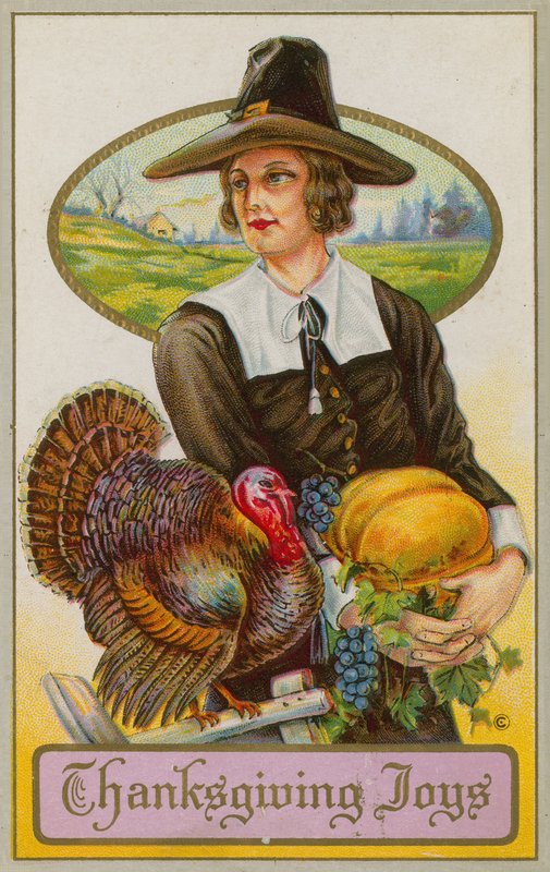 Amerikaanse Thanksgiving Day-kaart door American School