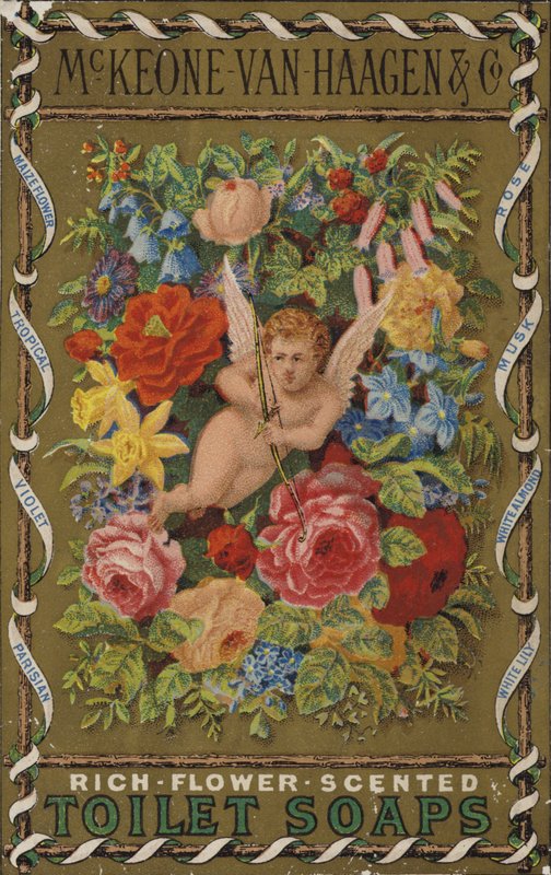 Cherub met bloemen door American School