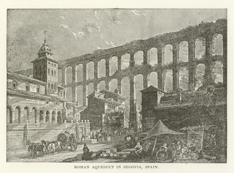 Romeins Aquaduct in Segovia, Spanje door American School