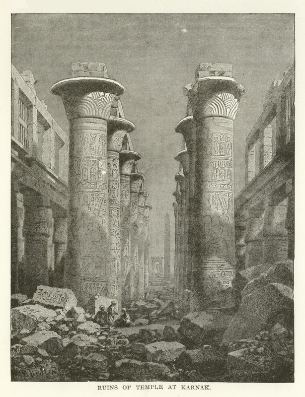 Ruïnes van de tempel in Karnak door American School