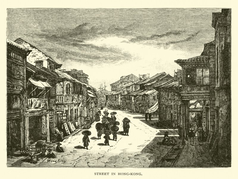 Straat in Hong-Kong door American School