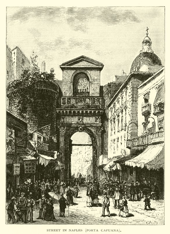 Straat in Napels, Porta Capuana door American School