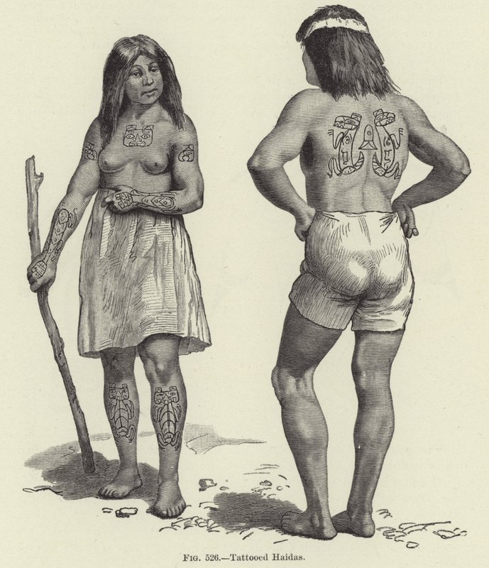 Getatoeëerde Haidas door American School