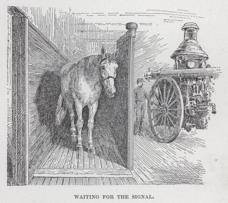 Wachten op het signaal (litho) door American School