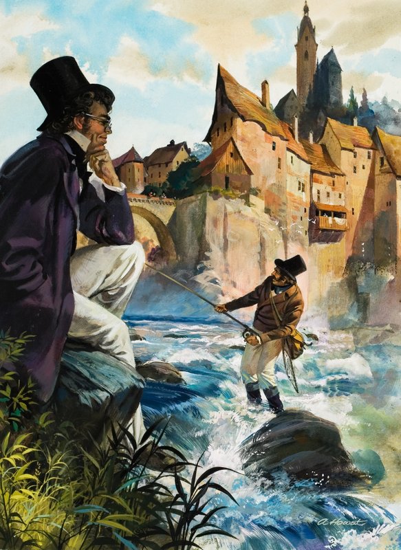 De forel van Schubert (gouache op papier) door Andrew Howat