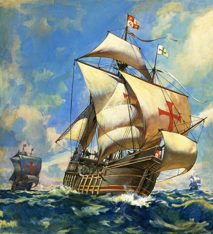 Ongeïdentificeerde zeilschepen door Andrew Howat